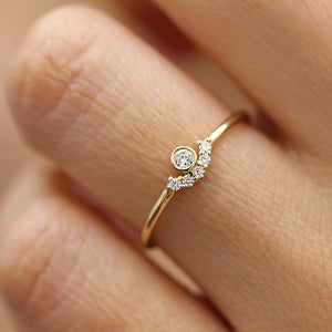 Dainty White Crystal Zircon Ring
