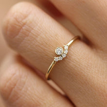 Load image into Gallery viewer, Dainty White Crystal Zircon Ring