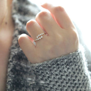 Dainty White Crystal Ring