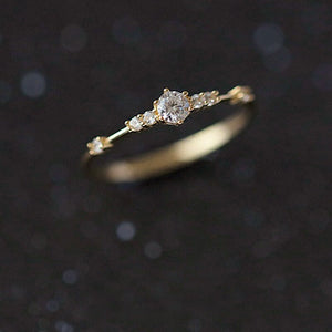 Cute Dainty Thin Crystal Ring