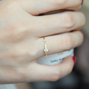 Cute Dainty Thin Crystal Ring